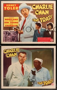 7z408 TRAP 8 LCs 1946 Sidney Toler as Charlie Chan, wacky Mantan Moreland, rare complete set!