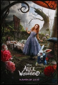 8a038 ALICE IN WONDERLAND teaser DS 1sh 2010 Tim Burton, Mia Wasikowska in title role as Alice!