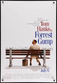 8a326 FORREST GUMP advance DS 1sh 1994 Tom Hanks sits on bench, Robert Zemeckis classic!