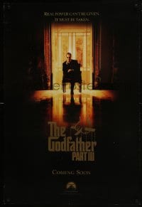 8a352 GODFATHER PART III teaser 1sh 1990 best image of Al Pacino, directed by Francis Ford Coppola!