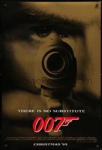 8a358 GOLDENEYE advance DS 1sh 1995 Pierce Brosnan as James Bond 007, cool gun & eye close up!