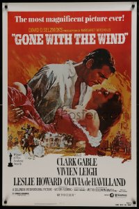 8a360 GONE WITH THE WIND 1sh R1980 Clark Gable, Vivien Leigh, Terpning artwork, all-time classic!