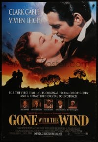 8a361 GONE WITH THE WIND advance 1sh R1998 different image of Clark Gable & Vivien Leigh!