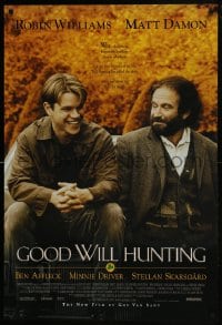 8a364 GOOD WILL HUNTING 1sh 1997 great image of smiling Matt Damon & Robin Williams!