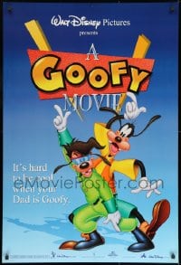 8a366 GOOFY MOVIE DS 1sh 1995 Walt Disney, it's hard to be cool when your dad is Goofy, blue style!