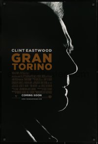 8a368 GRAN TORINO advance DS 1sh 2008 cool shadowy silhouette profile of Clint Eastwood!