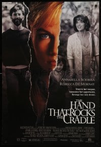 8a385 HAND THAT ROCKS THE CRADLE DS 1sh 1992 directed by Curtis Hanson, bad Rebecca De Mornay