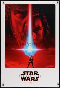 8a492 LAST JEDI DS teaser 1sh 2017 Star Wars, incredible sci-fi image of Hamill, Driver & Ridley!