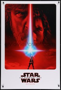 8a494 LAST JEDI int'l French language teaser DS 1sh 2017 Star Wars, Mark Hamill, Driver & Ridley!