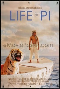 8a510 LIFE OF PI style A int'l DS 1sh 2012 Suraj Sharma, Irrfan Khan, cool image of tiger