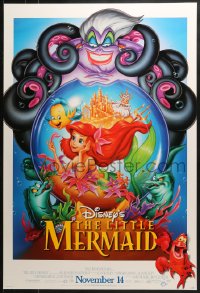 8a517 LITTLE MERMAID advance DS 1sh R1997 Bill Morrison art of Ariel & cast, Disney underwater cartoon!