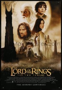 8a524 LORD OF THE RINGS: THE TWO TOWERS int'l DS 1sh 2002 Jackson & J.R.R. Tolkien, cast montage!