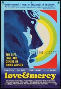 8a527 LOVE & MERCY DS 1sh 2015 Cusack in title role as older Brian Wilson, Paul Dano as the younger!