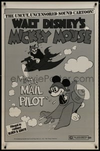 8a533 MAIL PILOT 1sh R1974 Walt Disney, wacky art of pilot Mickey Mouse, uncensored!