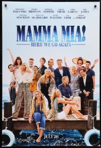 8a539 MAMMA MIA! HERE WE GO AGAIN teaser DS 1sh 2018 Meryl Streep, Cher, Seyfried & cast on dock!