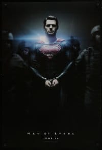 8a542 MAN OF STEEL teaser DS 1sh 2013 Henry Cavill in the title role as Superman handcuffed!