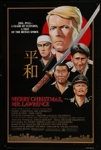 8a560 MERRY CHRISTMAS MR. LAWRENCE 1sh 1983 great art of David Bowie & cast by Makhi, WWII Japan!