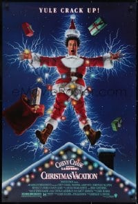 8a600 NATIONAL LAMPOON'S CHRISTMAS VACATION DS 1sh 1989 Consani art of Chevy Chase, yule crack up!