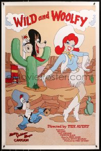 8a967 WILD & WOOLFY Kilian 1sh R1990 Droopy western cartoon, great artwork of wolf & sexy cowgirl!