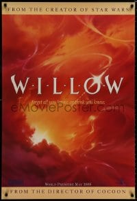 8a971 WILLOW teaser 1sh 1988 Ron Howard, Val Kilmer, Warwick Davis & Whalley, John Alvin art!