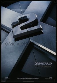 8a992 X-MEN 2 style A int'l teaser DS 1sh 2003 great image of Hugh Jackman, sexy Anna Paquin & cast!