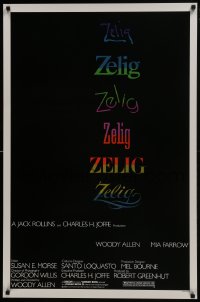 8a997 ZELIG 1sh 1983 Mia Farrow, John Buckwalter, wacky Woody Allen directed mockumentary!