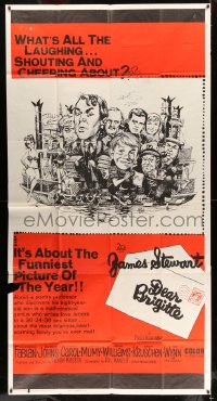 8b687 DEAR BRIGITTE 3sh 1965 Jimmy Stewart, Fabian, Brigitte Bardot, art of cast by Jack Davis!