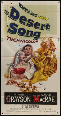 8b688 DESERT SONG 3sh 1953 great montage art with Gordon McRae holding sexy Kathryn Grayson!