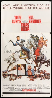 8b948 TARAS BULBA style B 3sh 1962 Tony Curtis & Yul Brynner clash, epic war art by Frank McCarthy!