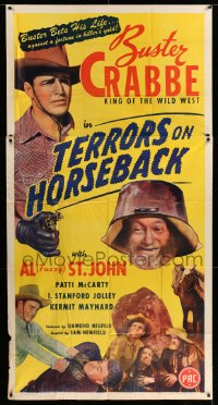 8b951 TERRORS ON HORSEBACK 3sh 1946 Buster Crabbe bets his life against a fortune in killer's gold!