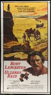 8b973 ULZANA'S RAID int'l 3sh 1972 artwork of Burt Lancaster by Don Stivers, Robert Aldrich