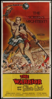 8b981 WARRIOR & THE SLAVE GIRL 3sh 1959 awesome art of gladiator & girl, mightiest Italian epic!