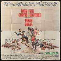 8b427 TARAS BULBA 6sh 1962 Tony Curtis & Yul Brynner clash, cool art by Frank McCarthy!