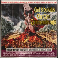 8b428 TEN COMMANDMENTS 6sh R1966 Cecil B. DeMille classic, art of Charlton Heston with tablets!