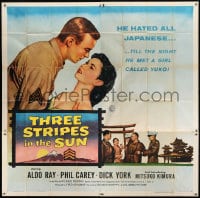 8b430 THREE STRIPES IN THE SUN 6sh 1955 Aldo Ray hated all Japanese until Mitsuko Kimura!