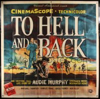 8b431 TO HELL & BACK 6sh 1955 Audie Murphy's life story as a kid soldier in World War II!