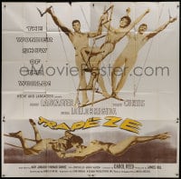 8b433 TRAPEZE 6sh R1961 circus performers Burt Lancaster, Gina Lollobrigida & Tony Curtis!