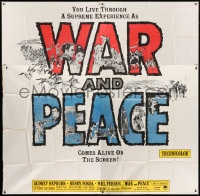 8b439 WAR & PEACE 6sh R1963 art of Audrey Hepburn, Henry Fonda & Mel Ferrer, Leo Tolstoy epic!