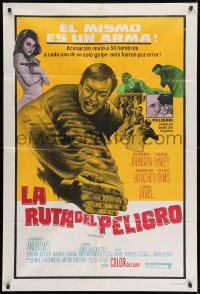 8b485 DANGER ROUTE Argentinean 1968 Richard Johnson, Carol Lynley, Barbara Bouchet, English spies!