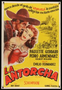 8b586 TORCH Argentinean R1960s different art of sexy Paulette Goddard & Pedro Armendariz!