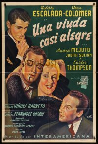 8b588 UNA VIUDA CASI ALEGRE Argentinean 1950 great Rafael Angel Faillace art of top stars!