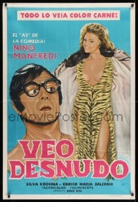 8b591 VEDO NUDO Argentinean 1969 Nino Manfredi stares at super sexy Sylvia Koscina!