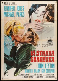 8b234 IDOL Italian 1p 1967 different art of Jennifer Jones & Michael Parks kissing blonde!