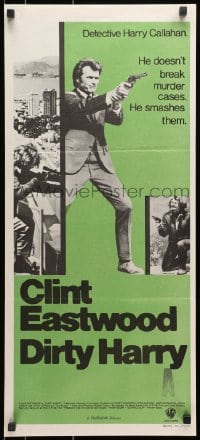 8c826 DIRTY HARRY Aust daybill 1971 Clint Eastwood w/.44 magnum, Don Siegel crime classic!