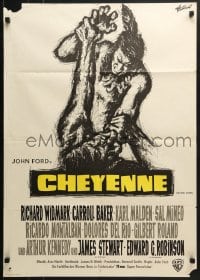 8c562 CHEYENNE AUTUMN German 1964 John Ford directed, cool Goetze art of Richard Widmark!