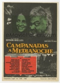 8c085 CHIMES AT MIDNIGHT Spanish herald 1967 Campanadas a Medianoche, Orson Welles as Falstaff