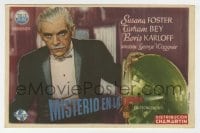 8c089 CLIMAX Spanish herald 1948 different close up of creepy Boris Karloff in tuxedo!