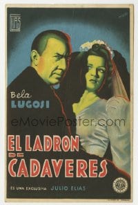 8c094 CORPSE VANISHES Spanish herald 1943 different Fernandez art of Bela Lugosi & Luana Walters!