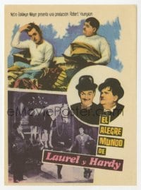 8c095 CRAZY WORLD OF LAUREL & HARDY Spanish herald 1967 Hal Roach, great images of Stan & Ollie!