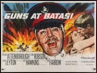 8f852 GUNS AT BATASI British quad 1964 super close-up Chantrell art of Richard Attenborough, rare!